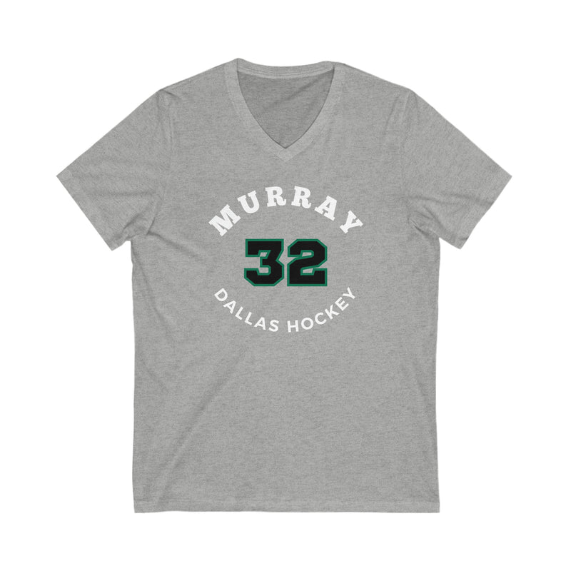 Murray 32 Dallas Hockey Number Arch Design Unisex V-Neck Tee