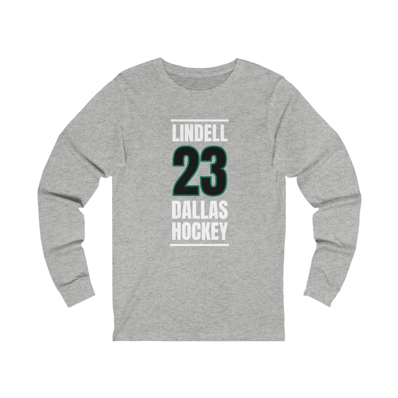 Lindell 23 Dallas Hockey Black Vertical Design Unisex Jersey Long Sleeve Shirt