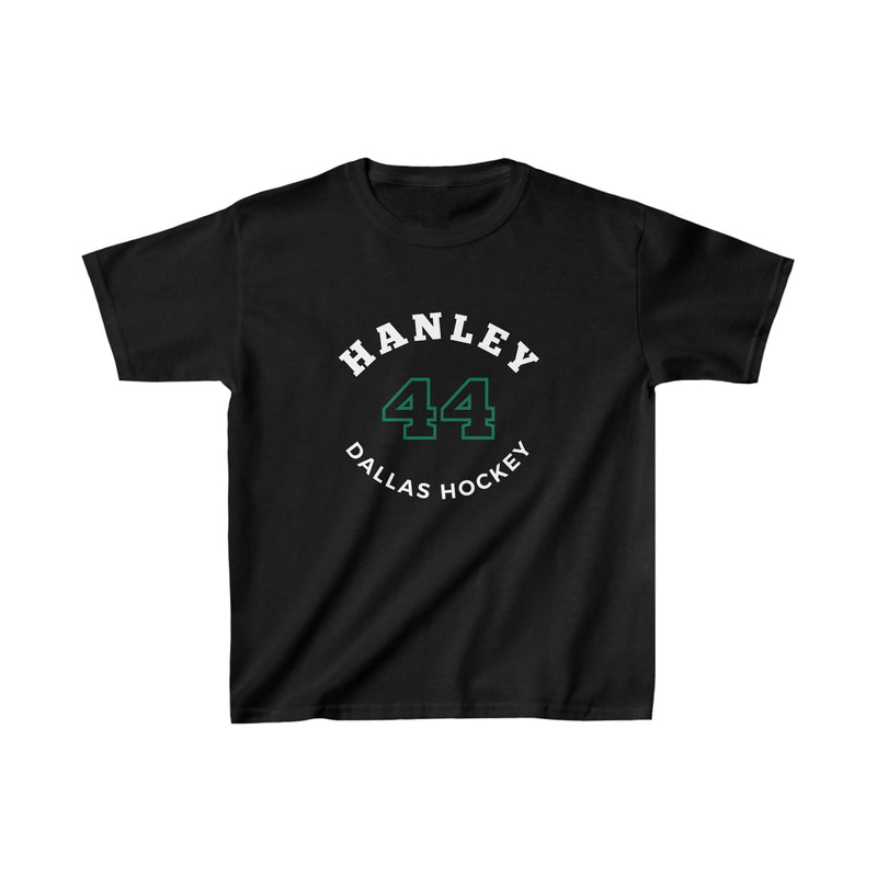 Hanley 44 Dallas Hockey Number Arch Design Kids Tee