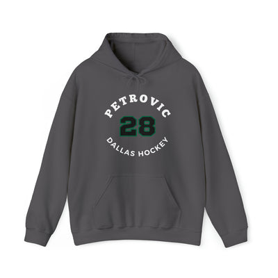 Petrovic 28 Dallas Hockey Number Arch Design Unisex Hooded Sweatshirt