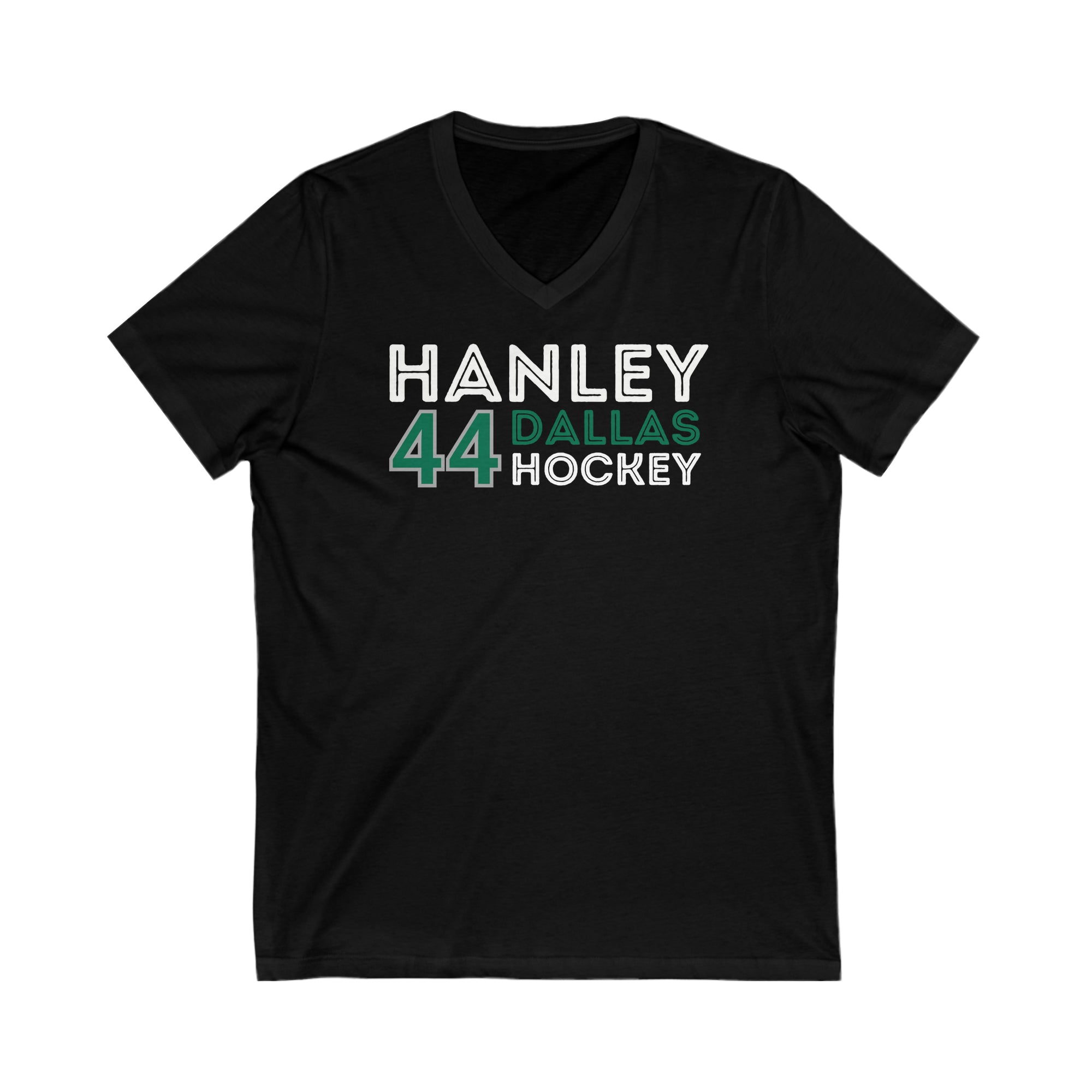 Hanley 44 Dallas Hockey Grafitti Wall Design Unisex V-Neck Tee