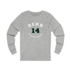 Benn 14 Dallas Hockey Number Arch Design Unisex Jersey Long Sleeve Shirt