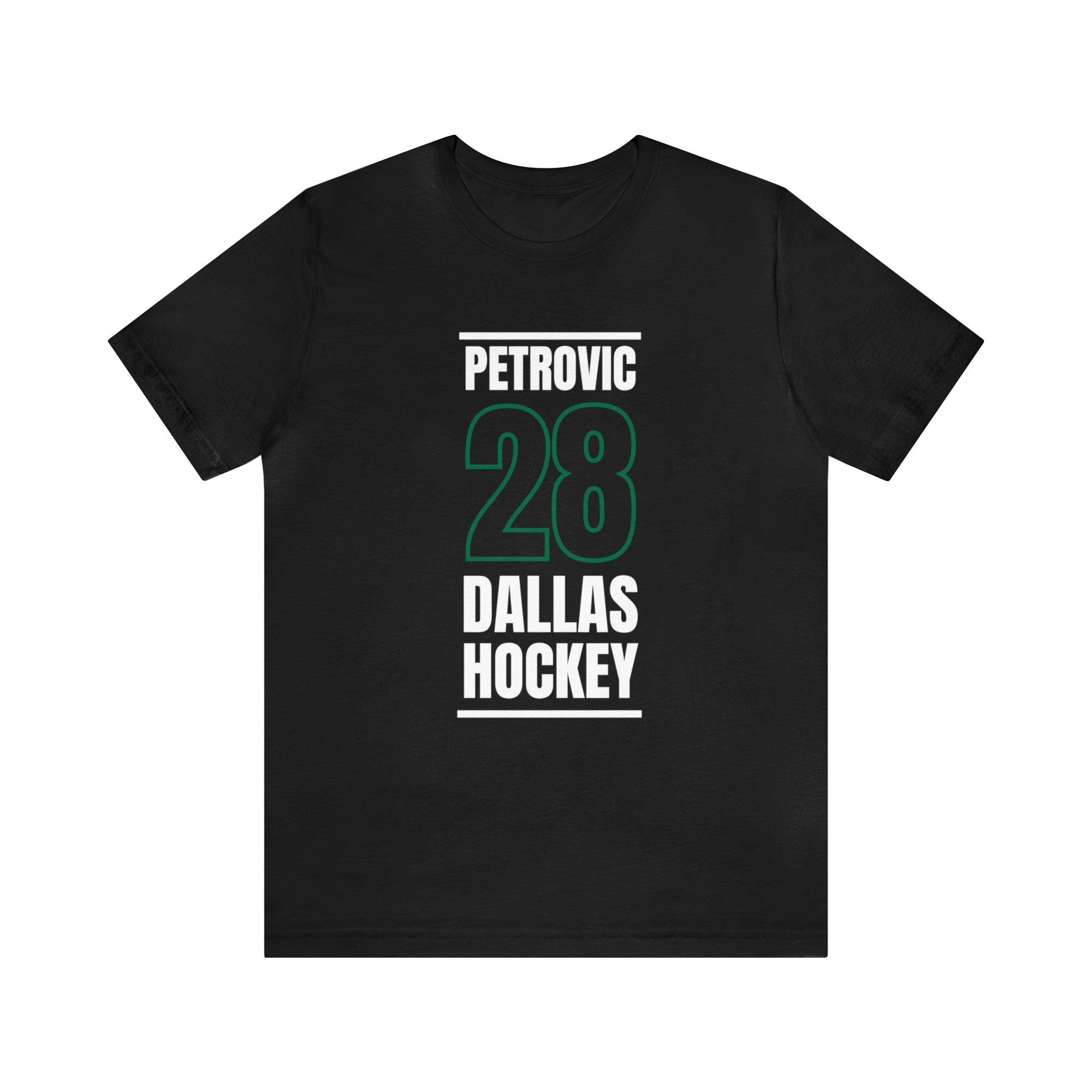 Petrovic 28 Dallas Hockey Black Vertical Design Unisex T-Shirt