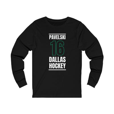 Pavelski 16 Dallas Hockey Black Vertical Design Unisex Jersey Long Sleeve Shirt