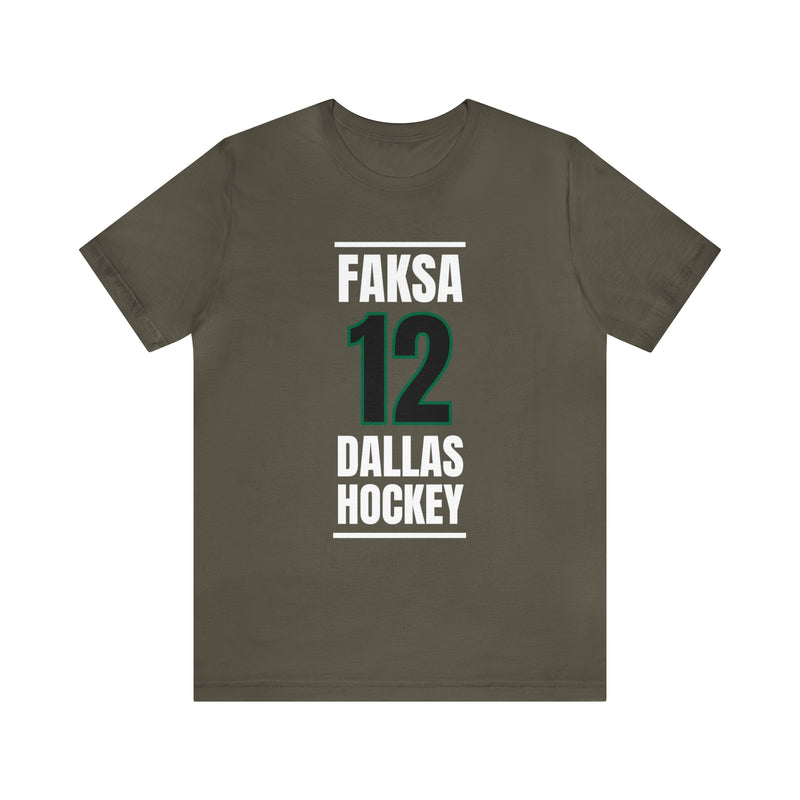 Faksa 12 Dallas Hockey Black Vertical Design Unisex T-Shirt