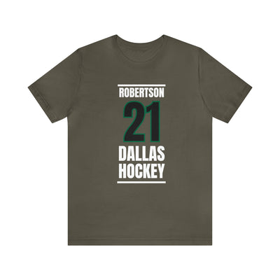 Robertson 21 Dallas Hockey Black Vertical Design Unisex T-Shirt