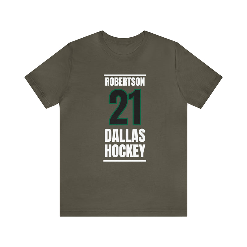 Robertson 21 Dallas Hockey Black Vertical Design Unisex T-Shirt