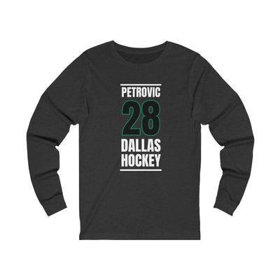 Petrovic 28 Dallas Hockey Black Vertical Design Unisex Jersey Long Sleeve Shirt