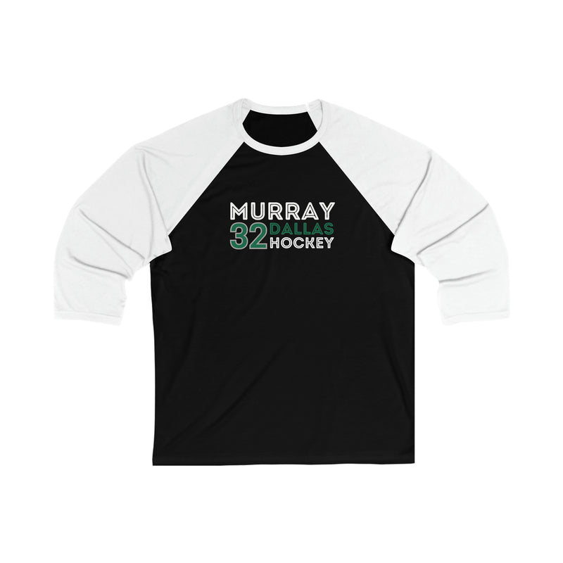 Murray 32 Dallas Hockey Grafitti Wall Design Unisex Tri-Blend 3/4 Sleeve Raglan Baseball Shirt