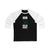 Benn 14 Dallas Hockey Black Vertical Design Unisex Tri-Blend 3/4 Sleeve Raglan Baseball Shirt