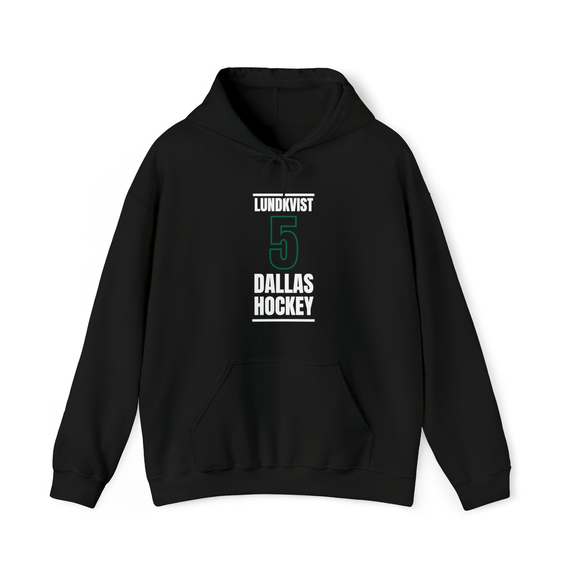 Lundkvist 5 Dallas Hockey Black Vertical Design Unisex Hooded Sweatshirt