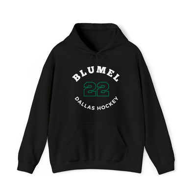 Blumel 22 Dallas Hockey Number Arch Design Unisex Hooded Sweatshirt