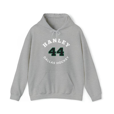 Hanley 44 Dallas Hockey Number Arch Design Unisex Hooded Sweatshirt
