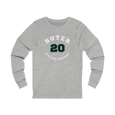 Suter 20 Dallas Hockey Number Arch Design Unisex Jersey Long Sleeve Shirt