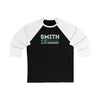 Smith 15 Dallas Hockey Grafitti Wall Design Unisex Tri-Blend 3/4 Sleeve Raglan Baseball Shirt