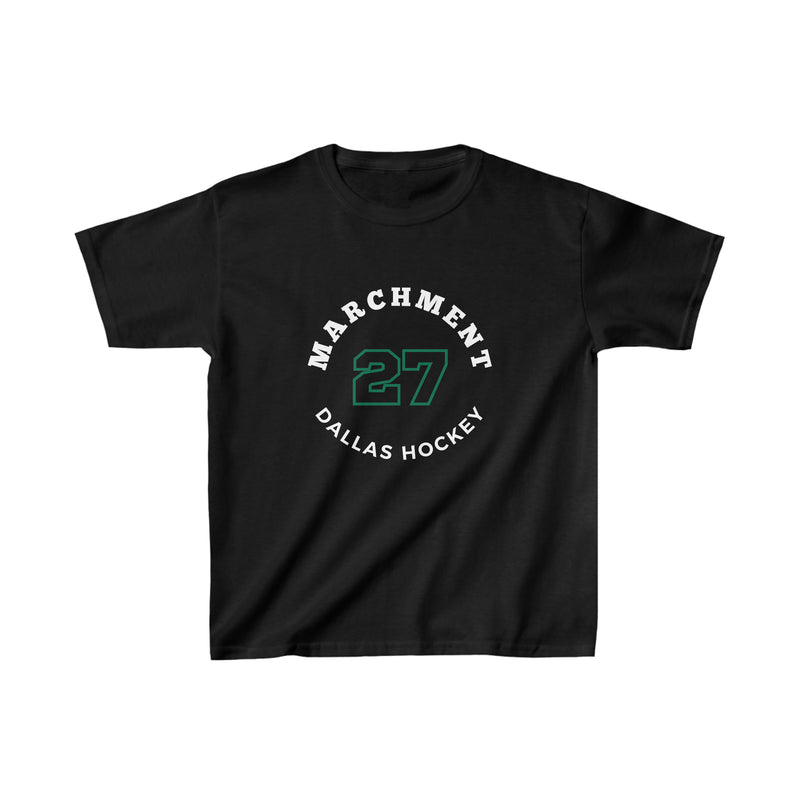 Marchment 27 Dallas Hockey Number Arch Design Kids Tee