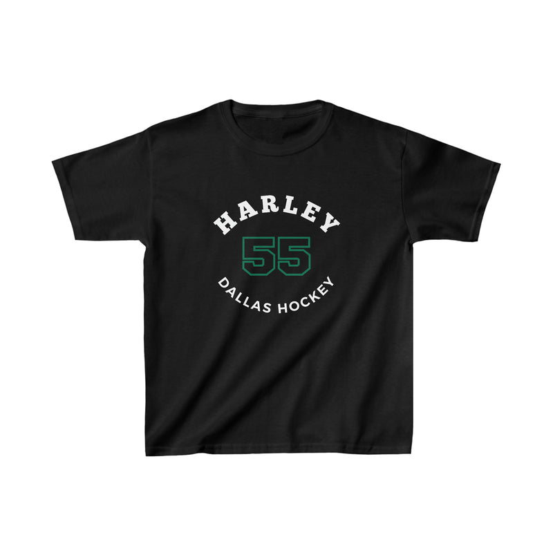 Harley 55 Dallas Hockey Number Arch Design Kids Tee