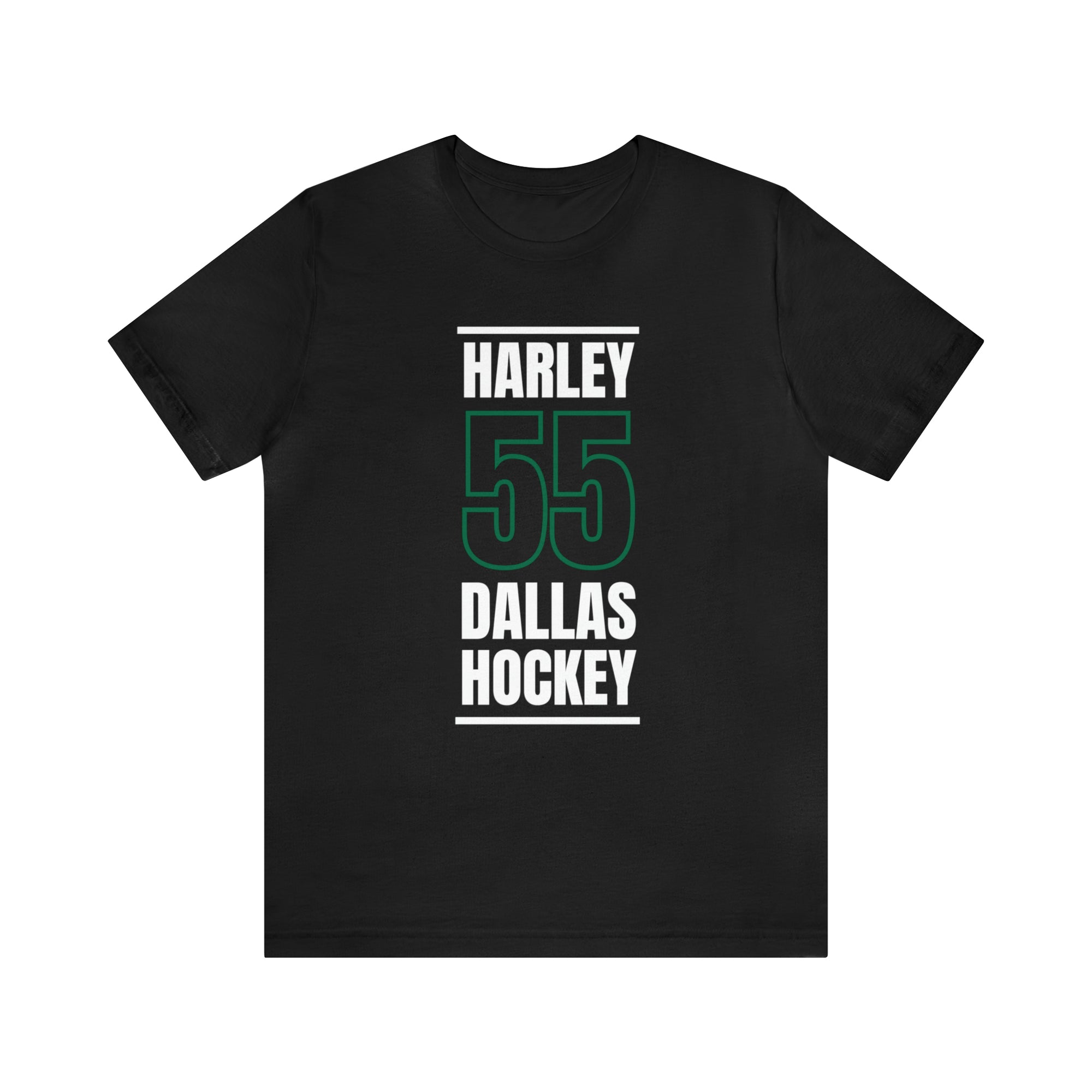Harley 55 Dallas Hockey Black Vertical Design Unisex T-Shirt