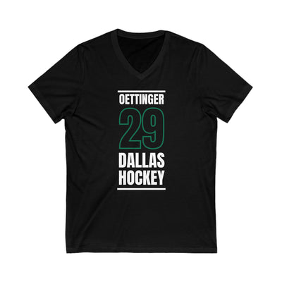 Oettinger 29 Dallas Hockey Black Vertical Design Unisex V-Neck Tee