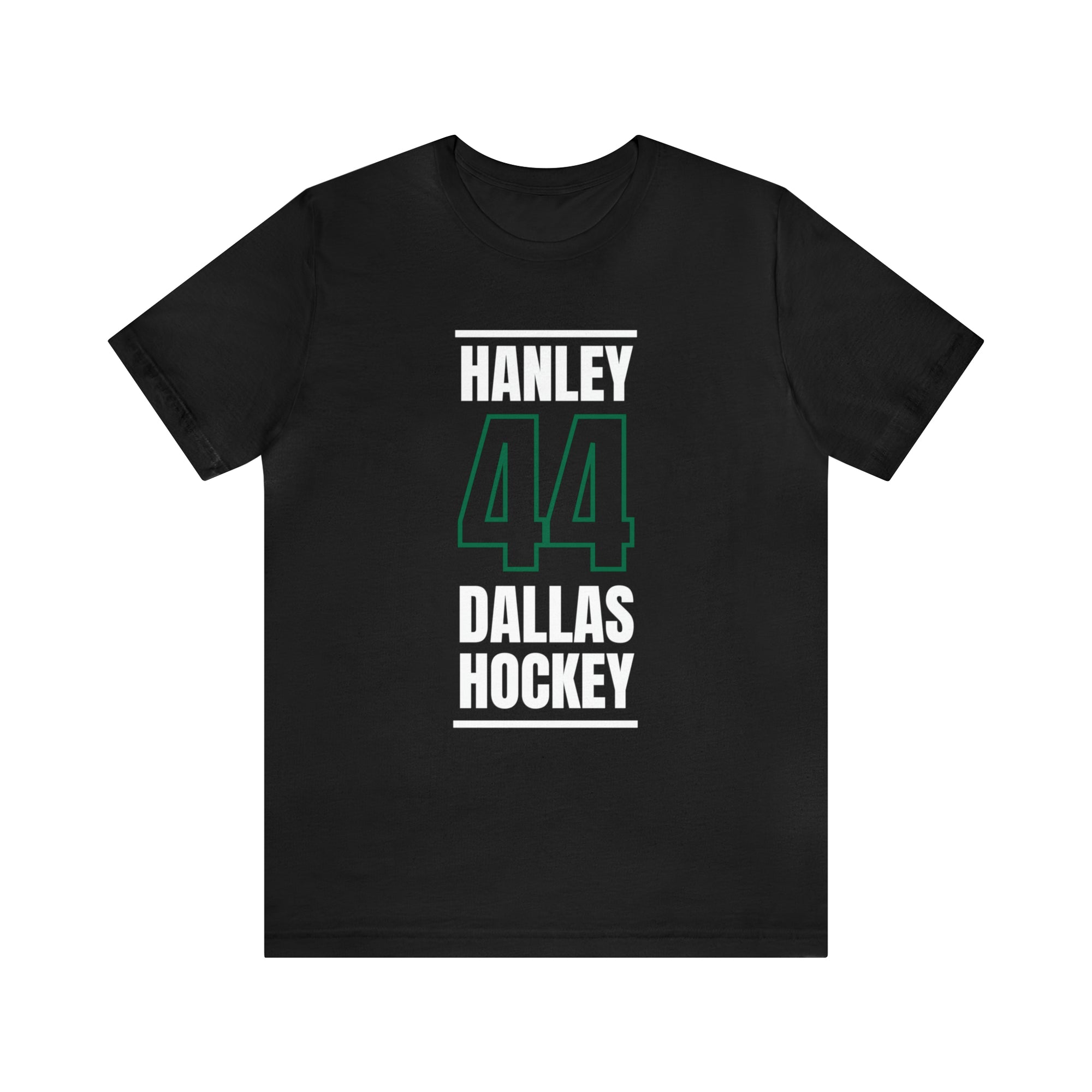 Hanley 44 Dallas Hockey Black Vertical Design Unisex T-Shirt