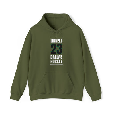 Lindell 23 Dallas Hockey Black Vertical Design Unisex Hooded Sweatshirt