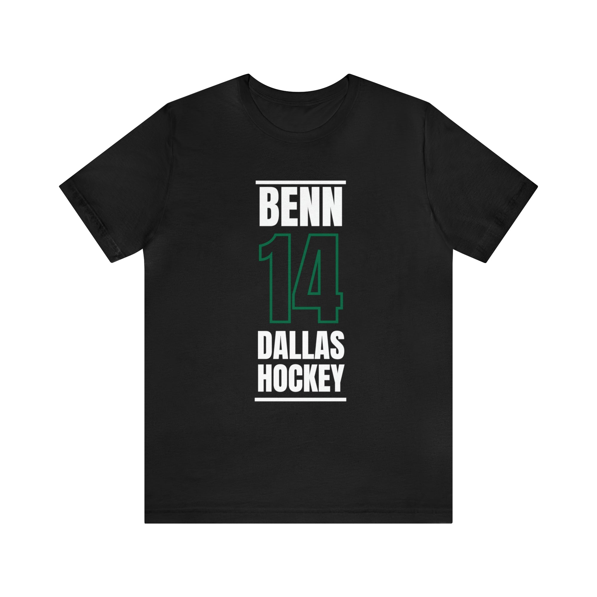 Benn 14 Dallas Hockey Black Vertical Design Unisex T-Shirt