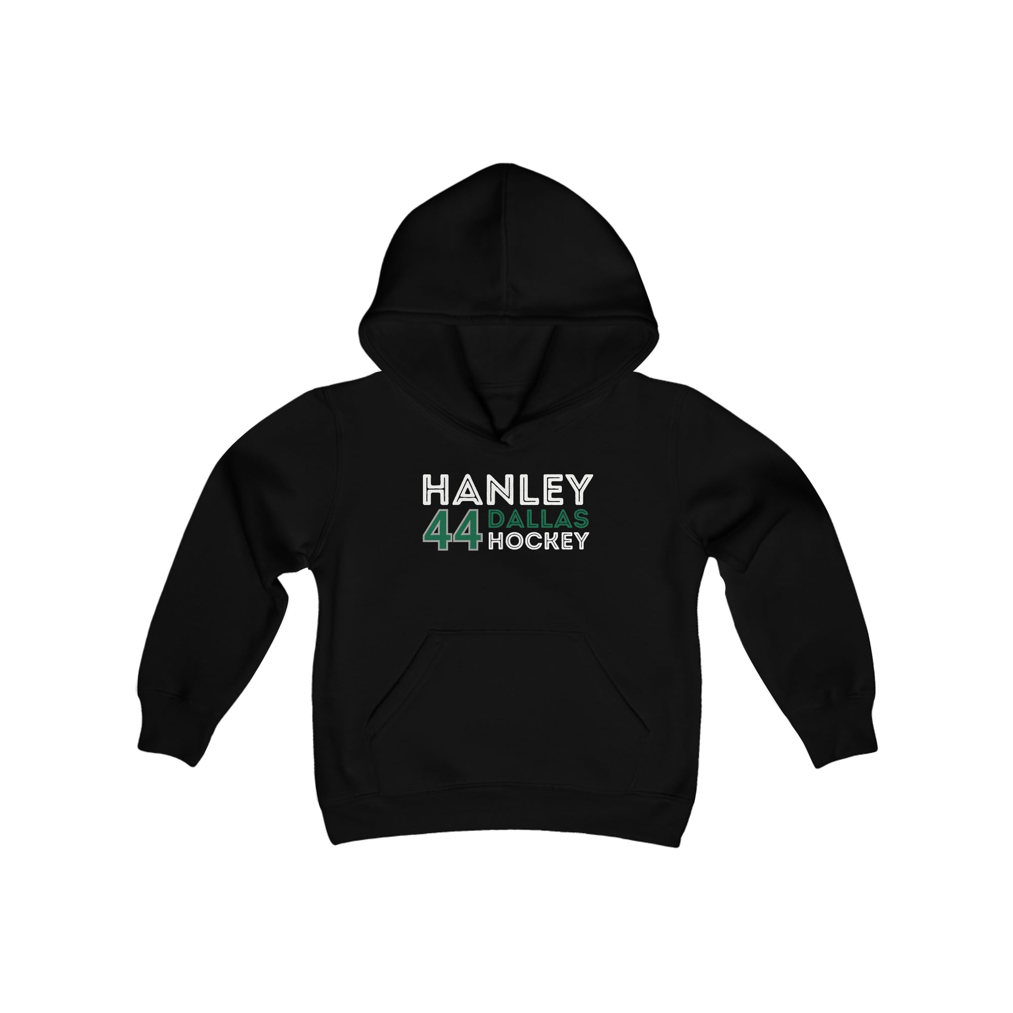 Hanley 44 Dallas Hockey Grafitti Wall Design Youth Hooded Sweatshirt
