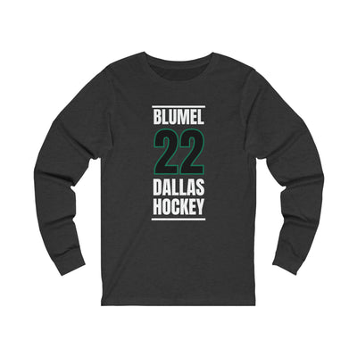 Blumel 22 Dallas Hockey Black Vertical Design Unisex Jersey Long Sleeve Shirt