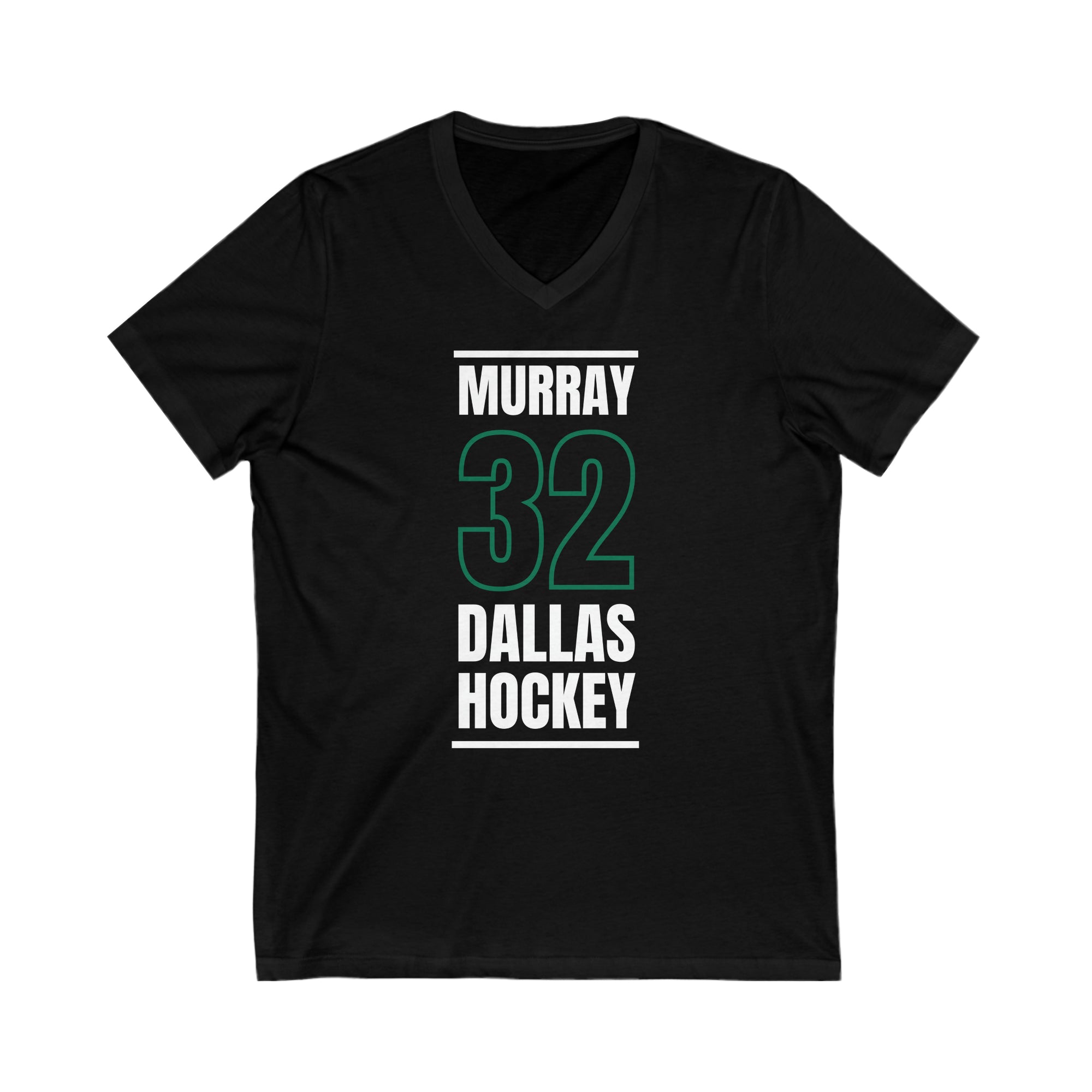 Murray 32 Dallas Hockey Black Vertical Design Unisex V-Neck Tee