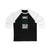 Lindell 23 Dallas Hockey Black Vertical Design Unisex Tri-Blend 3/4 Sleeve Raglan Baseball Shirt