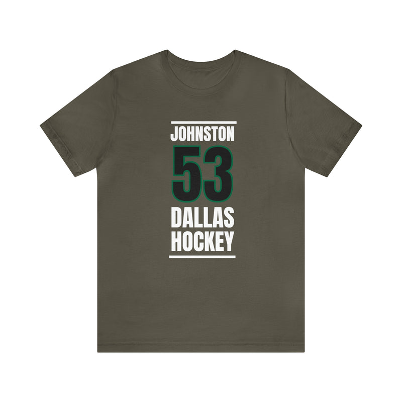 Johnston 53 Dallas Hockey Black Vertical Design Unisex T-Shirt