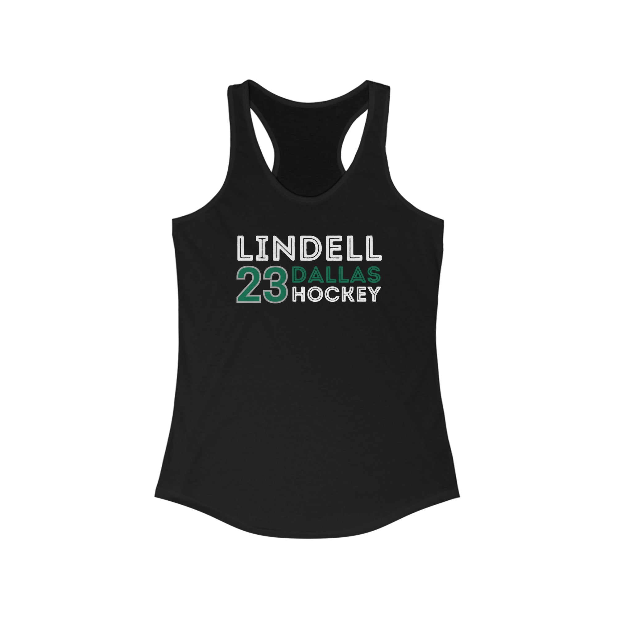 Lindell 23 Dallas Hockey Grafitti Wall Design Women's Ideal Racerback Tank Top