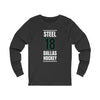Steel 18 Dallas Hockey Black Vertical Design Unisex Jersey Long Sleeve Shirt