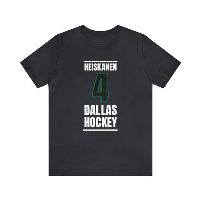 Heiskanen 4 Dallas Hockey Black Vertical Design Unisex T-Shirt