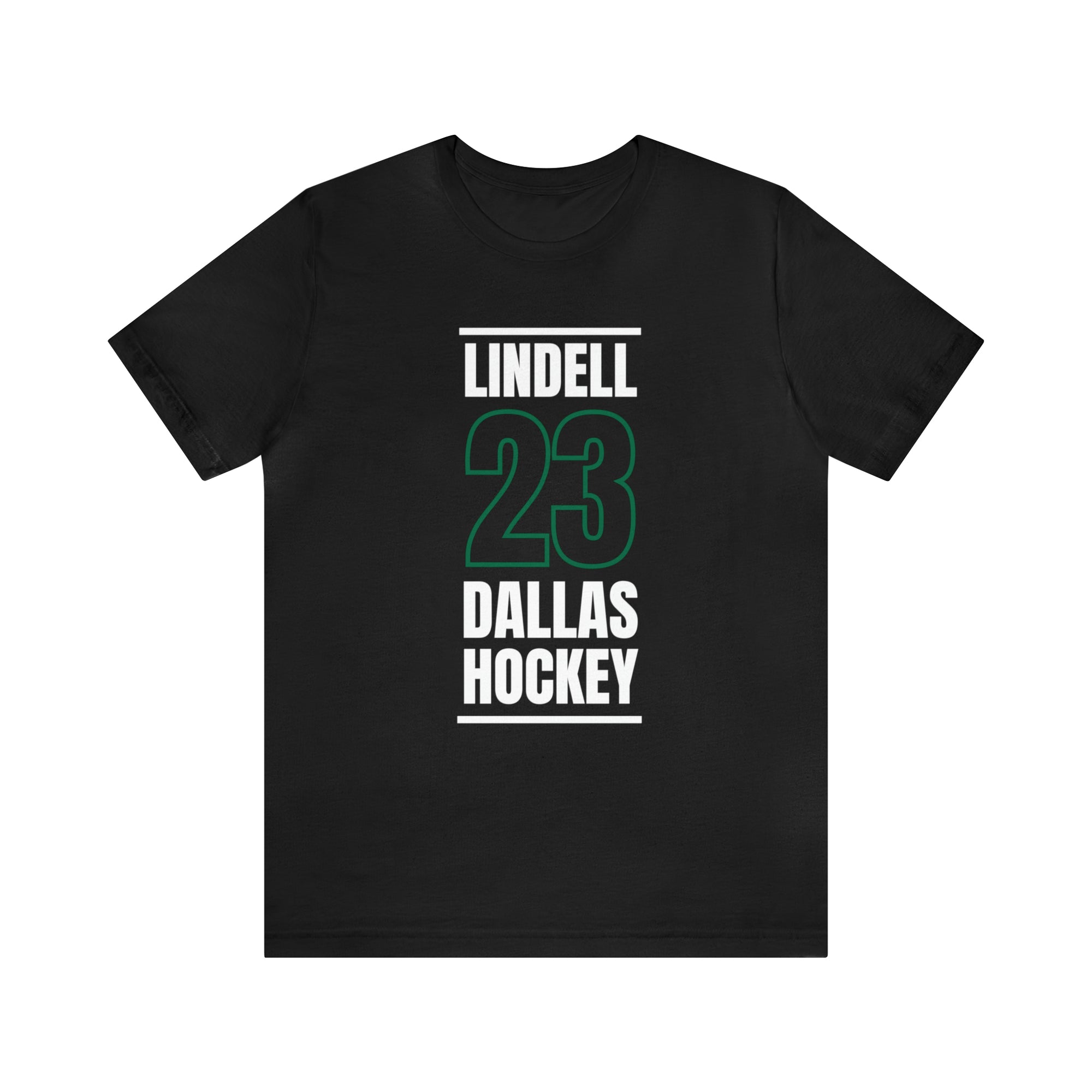 Lindell 23 Dallas Hockey Black Vertical Design Unisex T-Shirt
