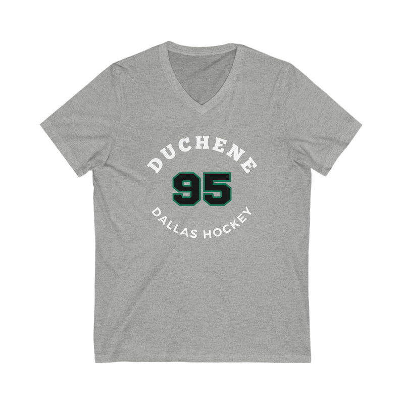 Duchene 95 Dallas Hockey Number Arch Design Unisex V-Neck Tee