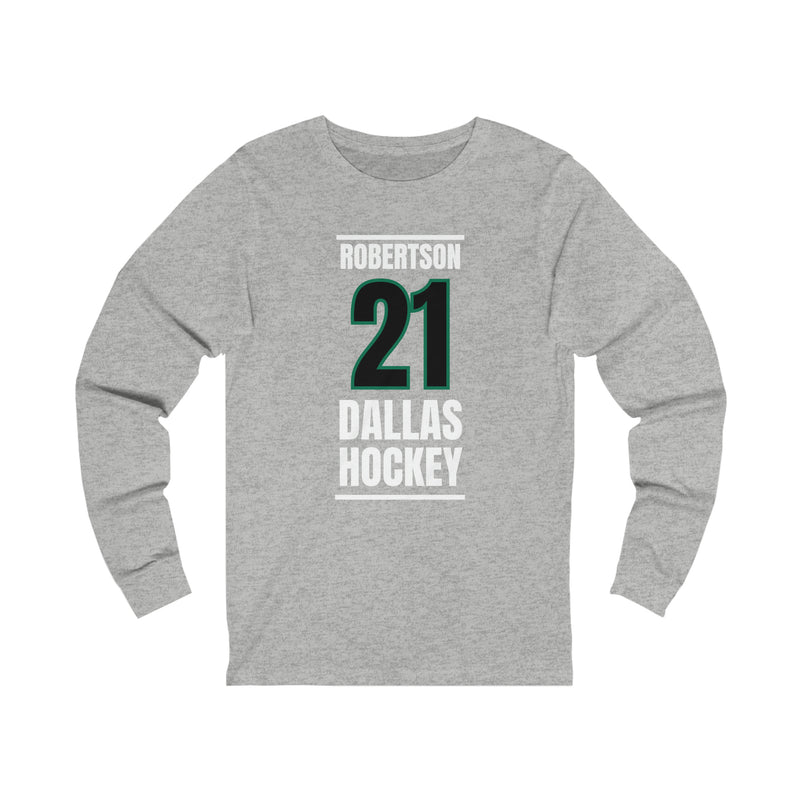 Robertson 21 Dallas Hockey Black Vertical Design Unisex Jersey Long Sleeve Shirt