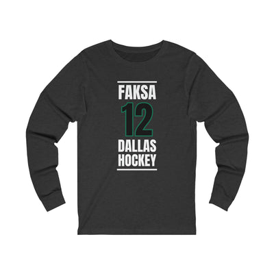 Faksa 12 Dallas Hockey Black Vertical Design Unisex Jersey Long Sleeve Shirt