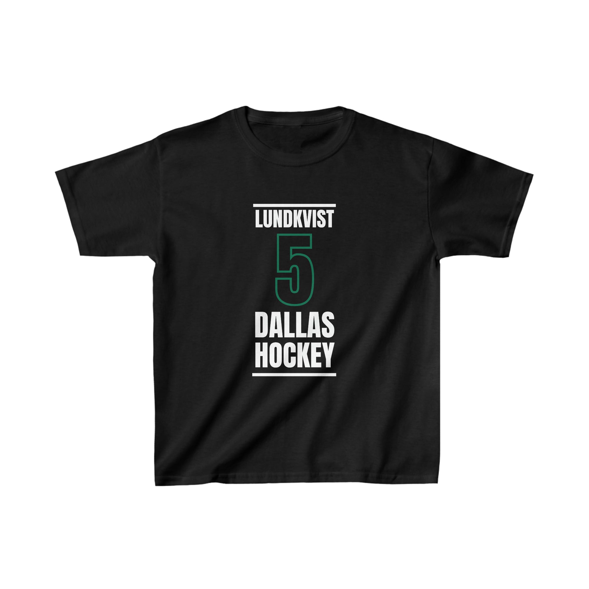 Lundkvist 5 Dallas Hockey Black Vertical Design Kids Tee