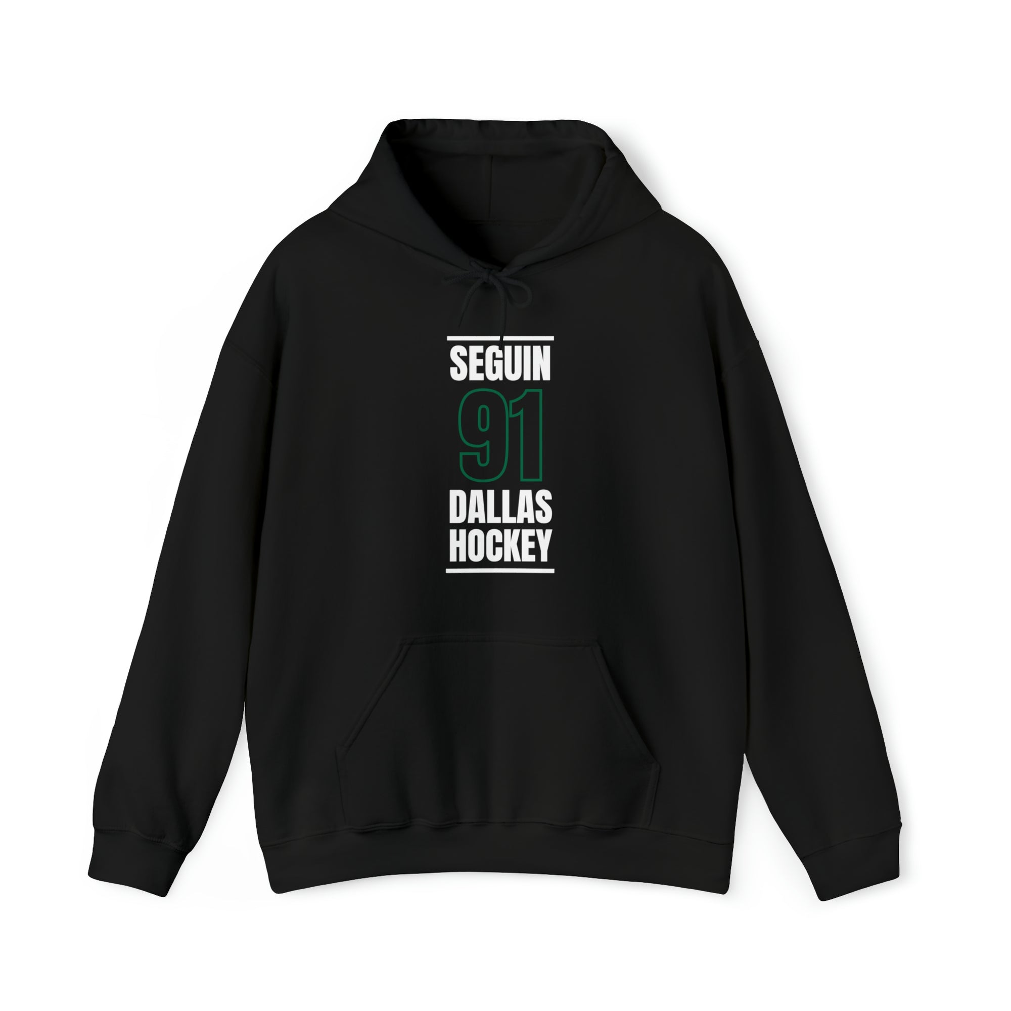 Seguin 91 Dallas Hockey Black Vertical Design Unisex Hooded Sweatshirt