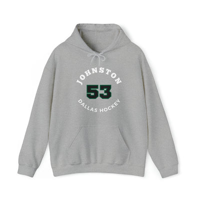 Johnston 53 Dallas Hockey Number Arch Design Unisex Hooded Sweatshirt