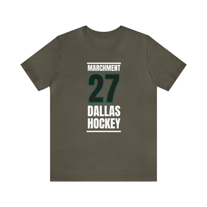 Marchment 27 Dallas Hockey Black Vertical Design Unisex T-Shirt