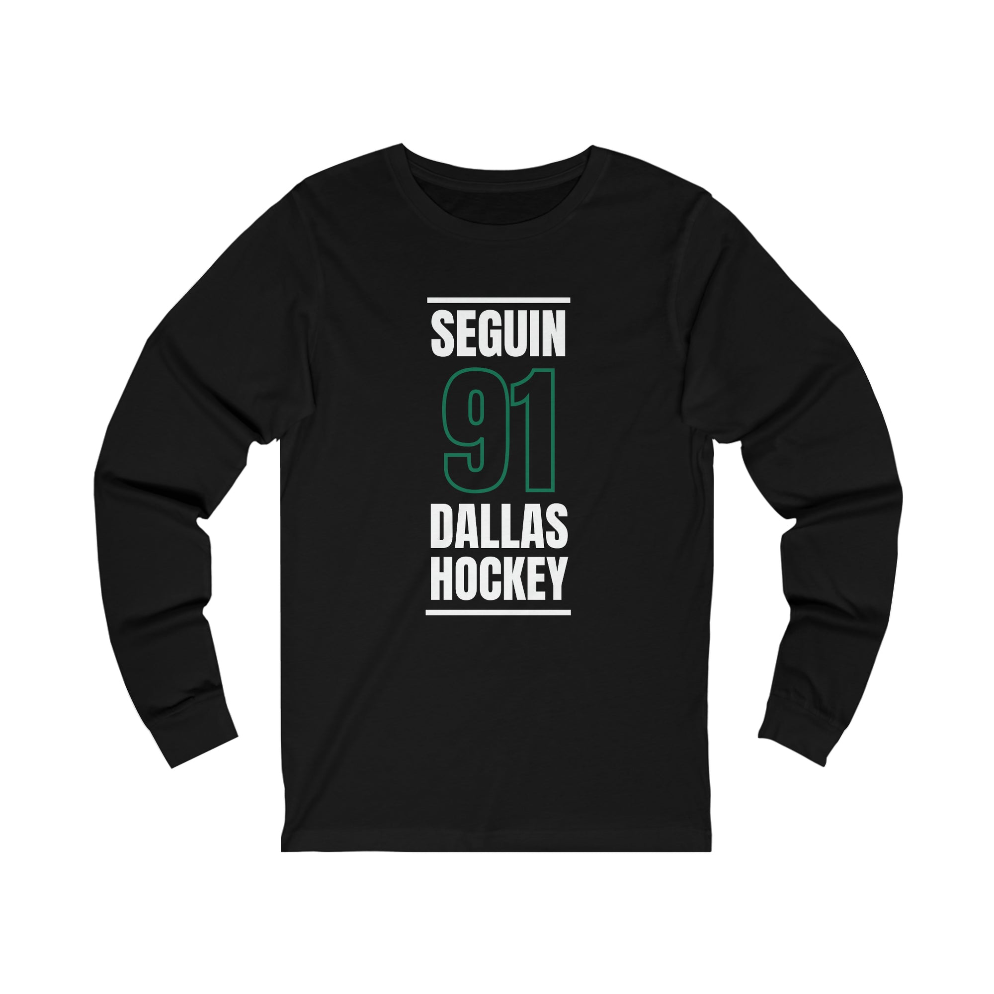 Seguin 91 Dallas Hockey Black Vertical Design Unisex Jersey Long Sleeve Shirt
