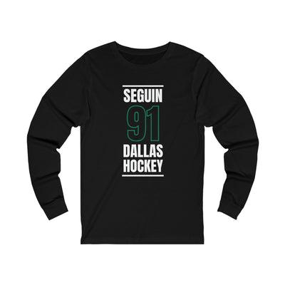 Seguin 91 Dallas Hockey Black Vertical Design Unisex Jersey Long Sleeve Shirt