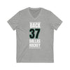 Back 37 Dallas Hockey Black Vertical Design Unisex V-Neck Tee