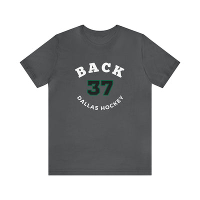 Back 37 Dallas Hockey Number Arch Design Unisex T-Shirt
