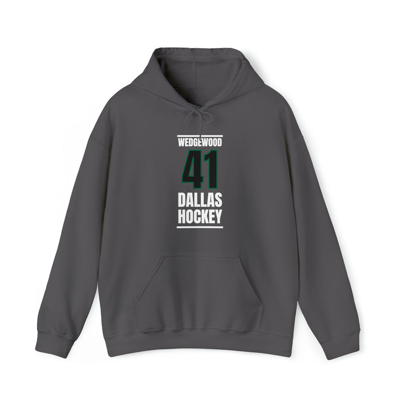 Wedgewood 41 Dallas Hockey Black Vertical Design Unisex Hooded Sweatshirt