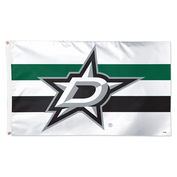 Dallas Stars Horizontal Stripe White Deluxe Flag, 3x5 Feet