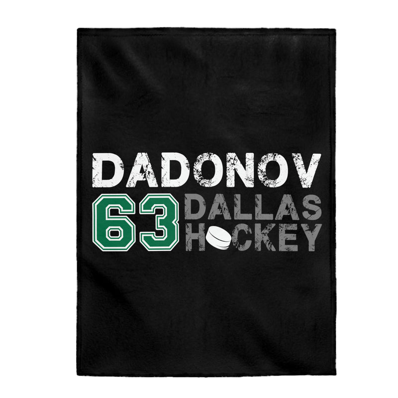 Dadonov 63 Dallas Hockey Velveteen Plush Blanket