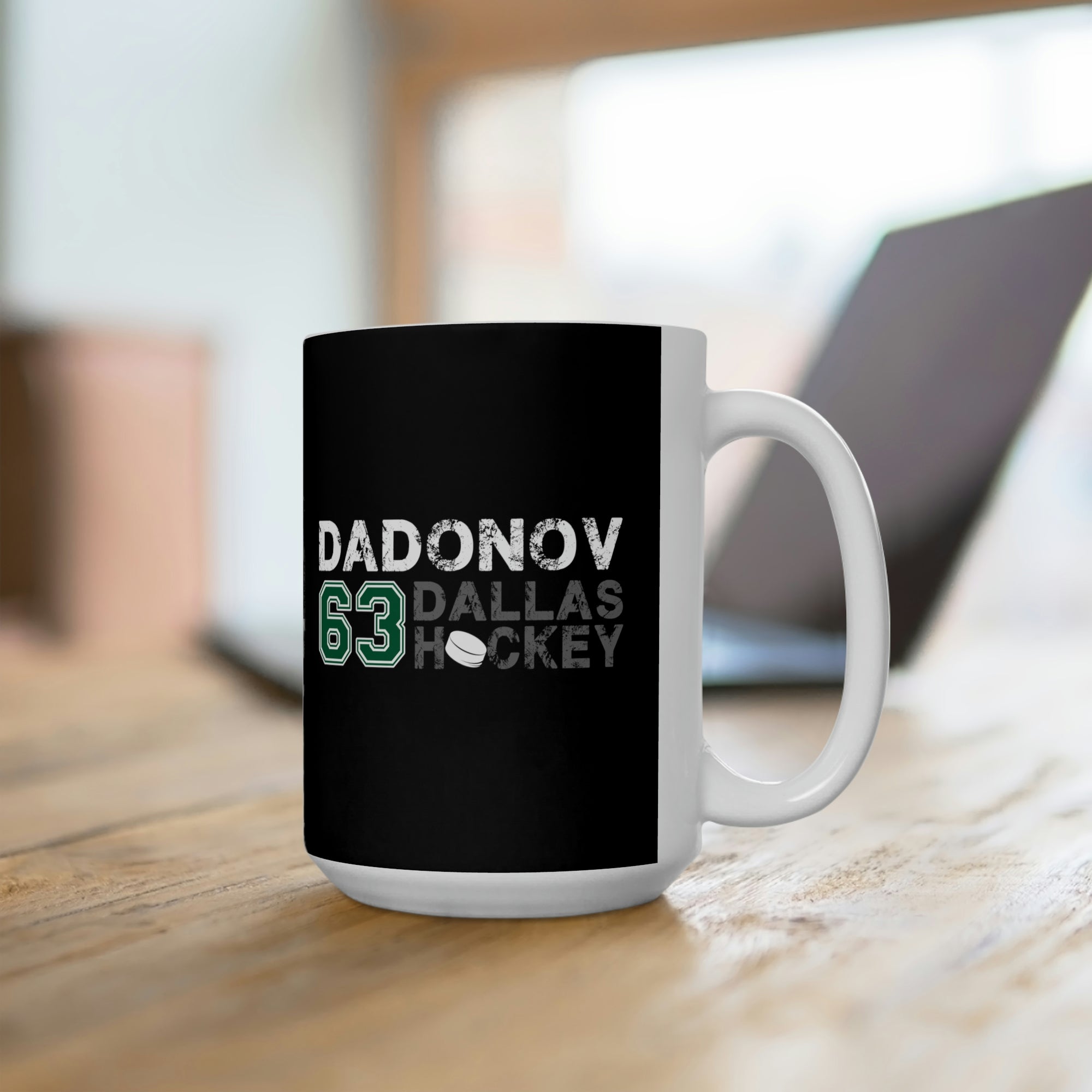 Dadonov 63 Dallas Hockey Ceramic Coffee Mug In Black, 15oz